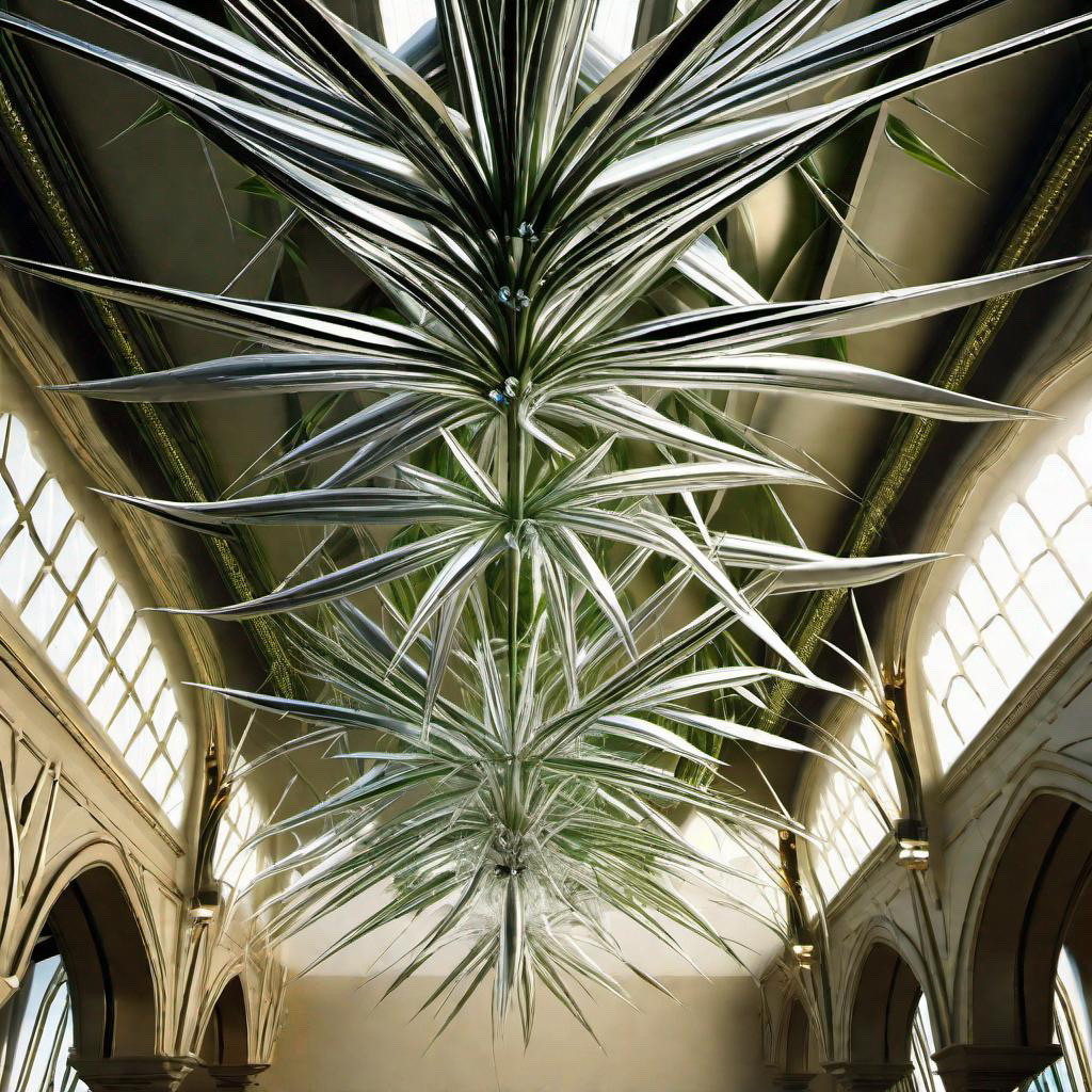 Suspended plants in a cathedral